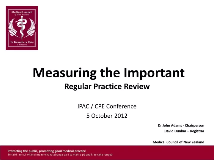 measuring the important regular practice review
