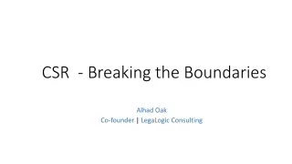 CSR  - Breaking the Boundaries