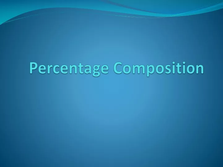 percentage composition