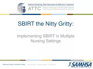 SBIRT the Nitty Gritty: