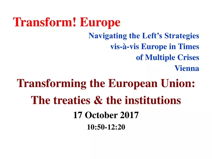 transform europe navigating the left s strategies