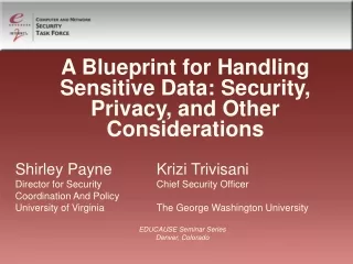 A Blueprint for Handling Sensitive Data: Security, Privacy, and Other Considerations