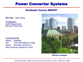 Power Converter Systems  Graduate Course EE8407