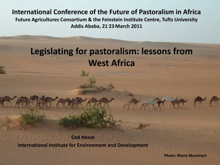 legislating for pastoralism lessons from west africa
