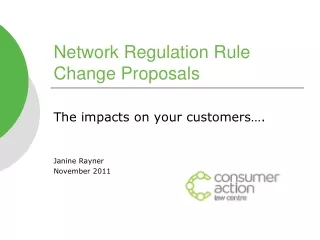 Network Regulation Rule Change Proposals