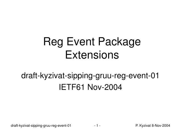 reg event package extensions
