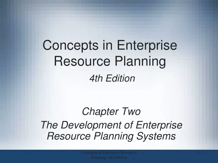 concepts in enterprise resource planning 4th edition