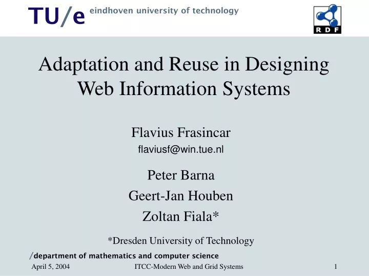 adaptation and reuse in designing web information systems