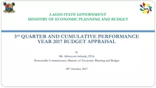 LAGOS STATE GOVERNMENT MINISTRY OF ECONOMIC PLANNING AND BUDGET