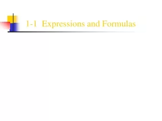 1-1  Expressions and Formulas