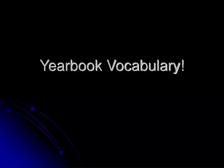 yearbook vocabulary