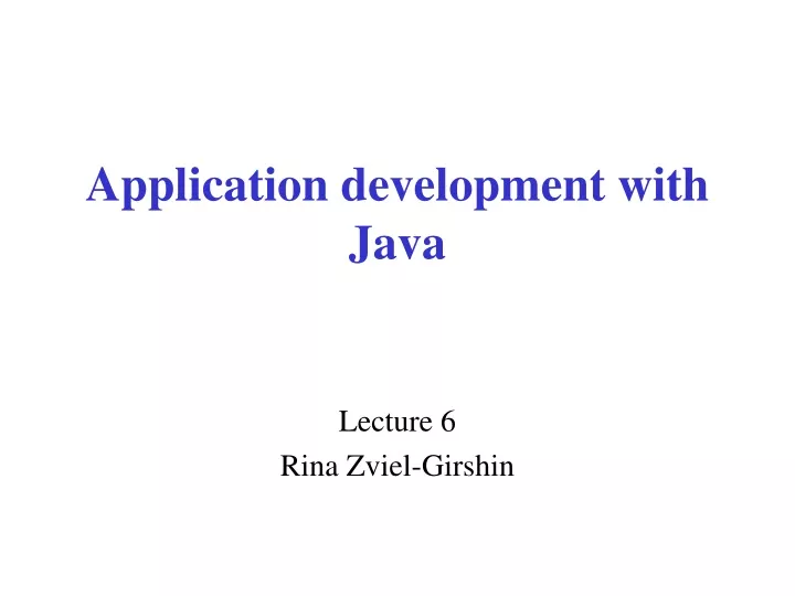 application development with java