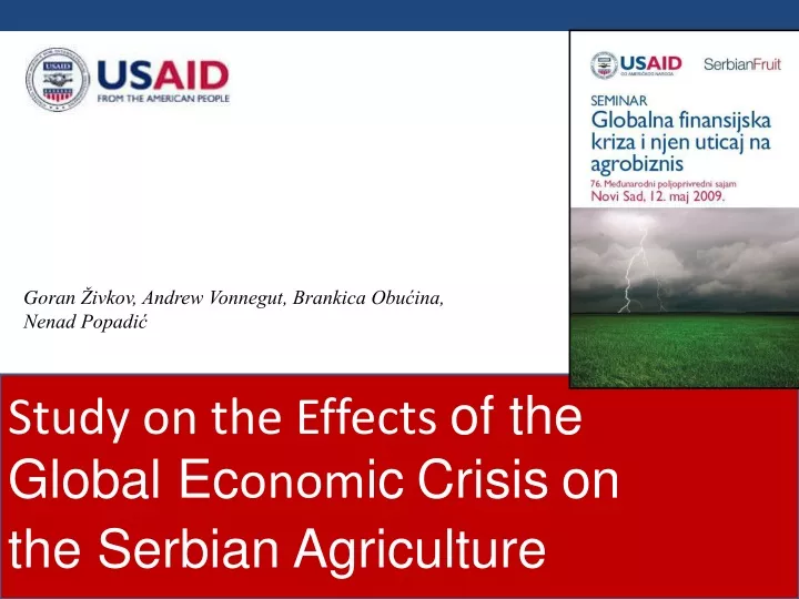 study on the effects of the global ec onom ic crisis on the serbian agriculture