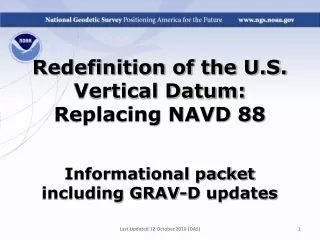 Redefinition of the U.S. Vertical Datum:  Replacing NAVD 88 Informational packet