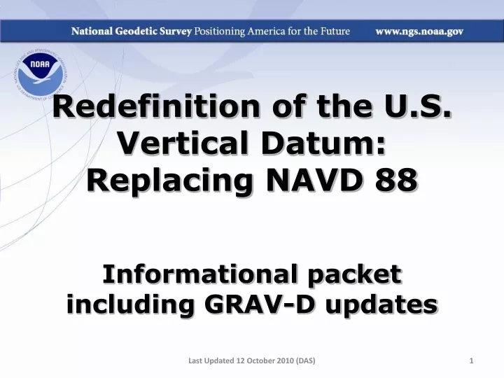 redefinition of the u s vertical datum replacing
