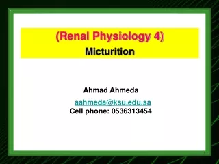 (Renal Physiology 4) Micturition