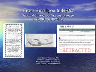 From Smallpox to HPV: Vaccination and Contagious Disease in Rabbinic Literature