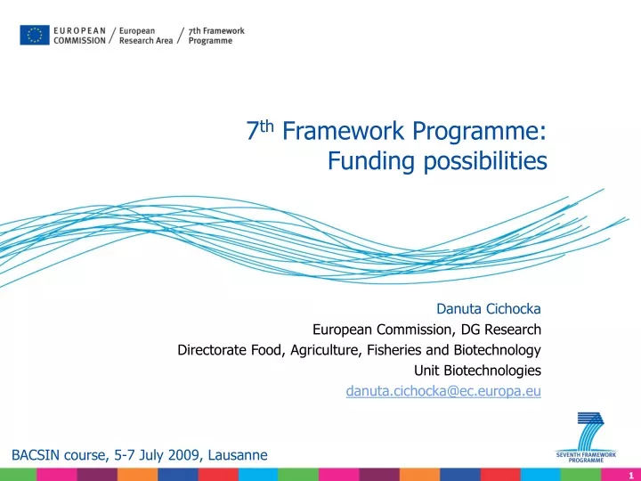 7 th framework programme funding possibilities