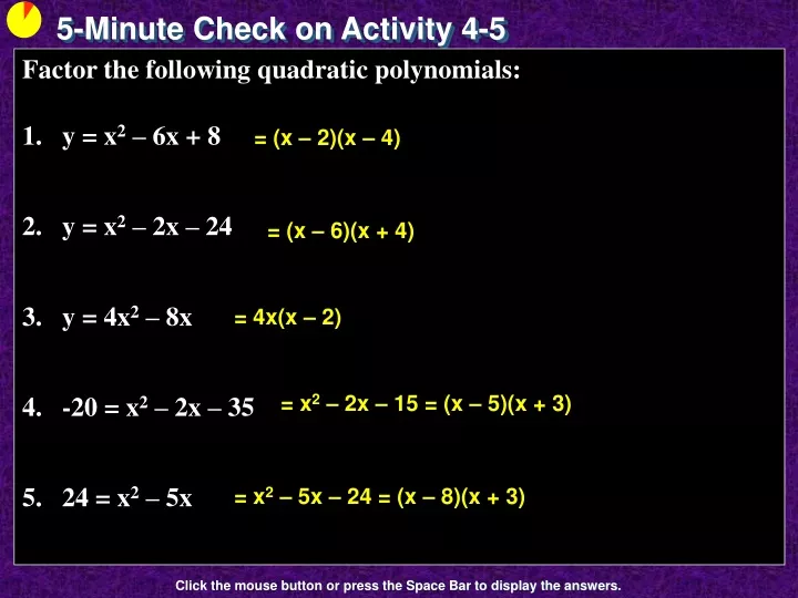 5 minute check on activity 4 5