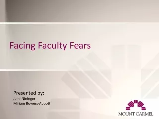Facing Faculty Fears