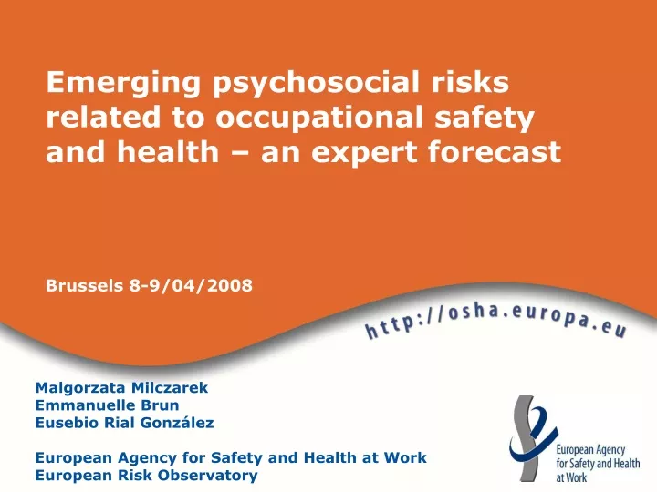 emerging psychosocial risks related