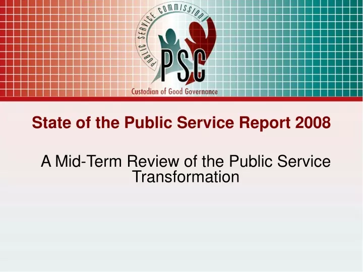 state of the public service report 2008
