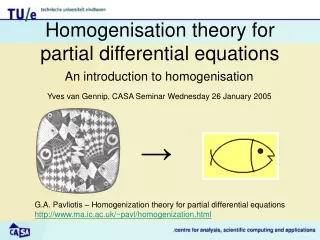 Homogenisation  theory for partial differential equations