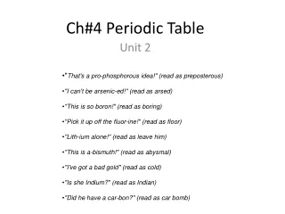 Ch#4 Periodic Table