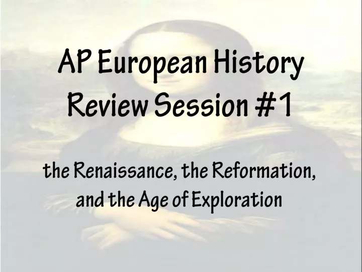 ap european history review session 1