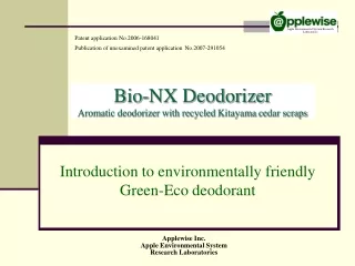 Bio-NX Deodorizer Aromatic deodorizer with recycled  Kitayama  cedar scraps