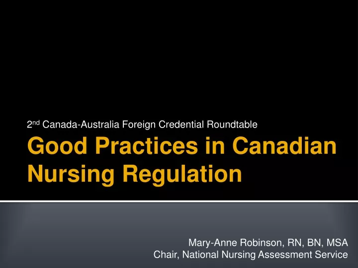 good practices in canadian nursing regulation