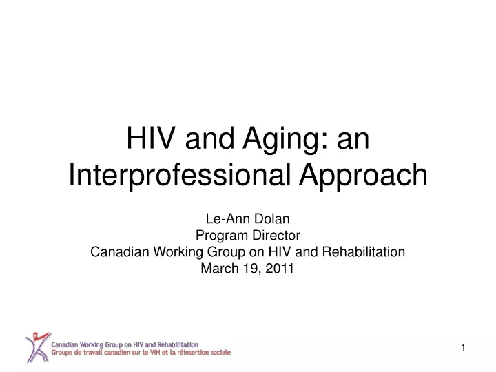 hiv and aging an interprofessional approach