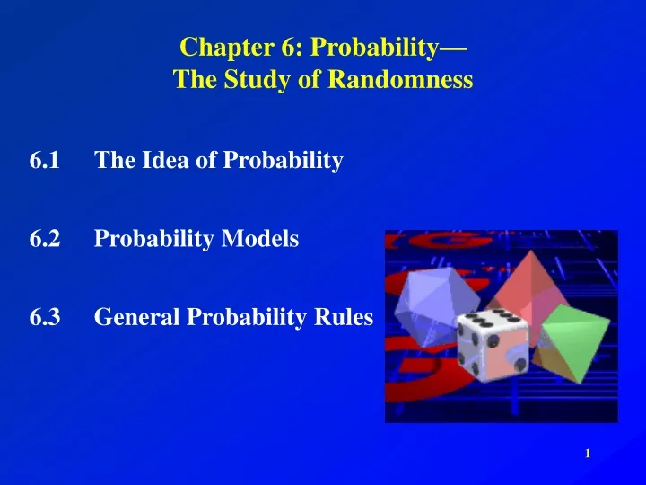 chapter 6 probability the study of randomness