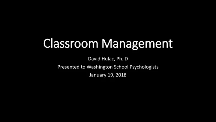 classroom management