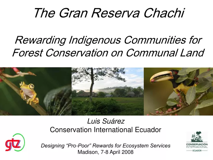 the gran reserva chachi rewarding indigenous communities for forest conservation on communal land