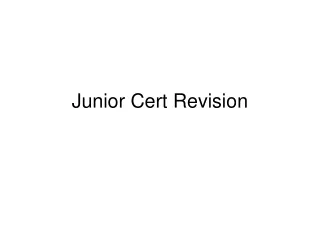 Junior Cert Revision