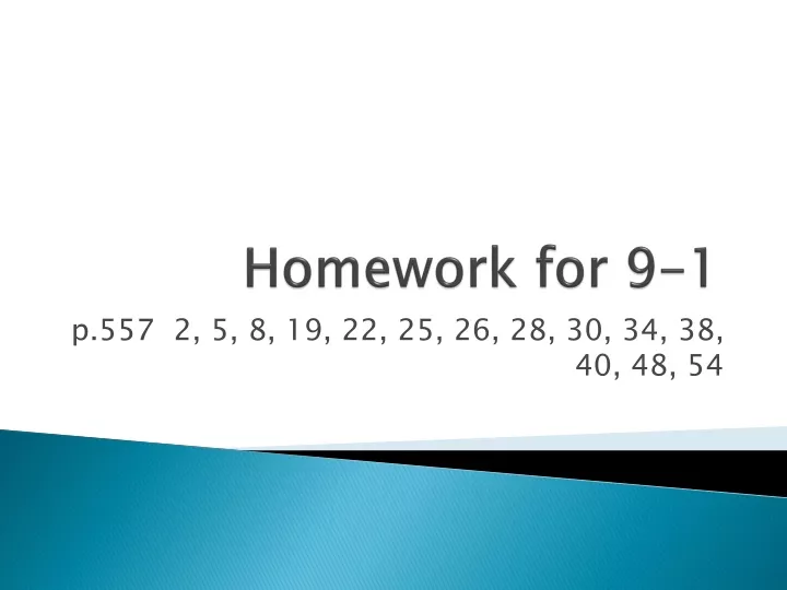 homework for 9 1