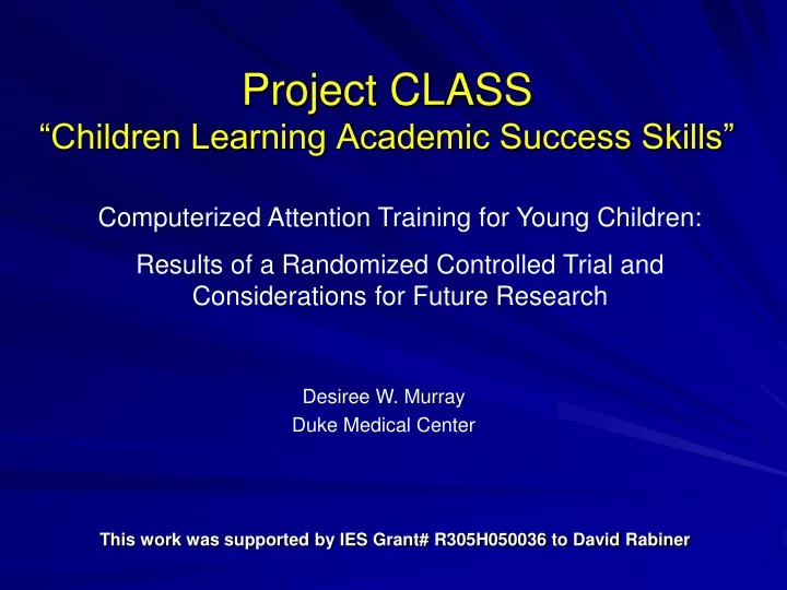 project class children learning academic success skills