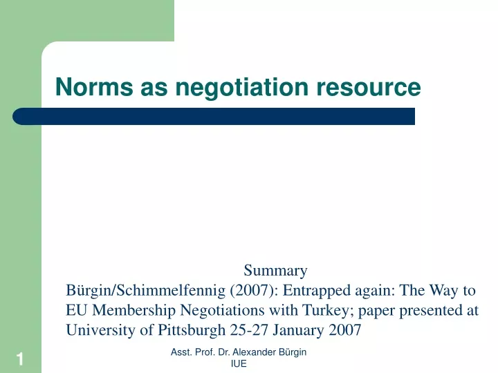 norms as negotiation resource