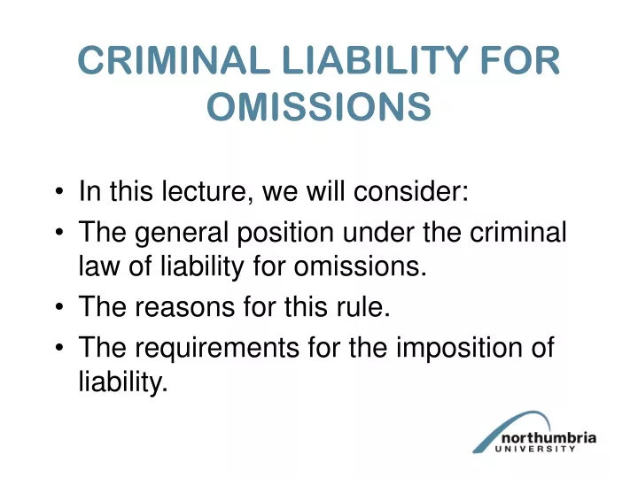 criminal liability for omissions
