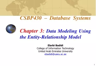 CSBP430 – Database Systems Chapter 3:  Data Modeling Using the Entity-Relationship Model