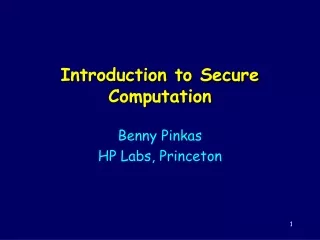 Introduction to Secure Computation