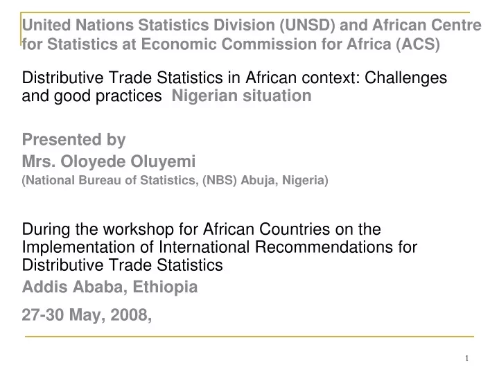 distributive trade statistics in african context