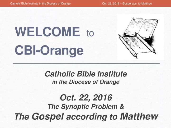 welcome to cbi orange
