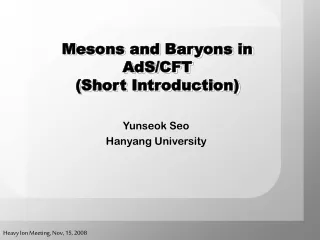 Mesons and Baryons in AdS/CFT (Short Introduction)