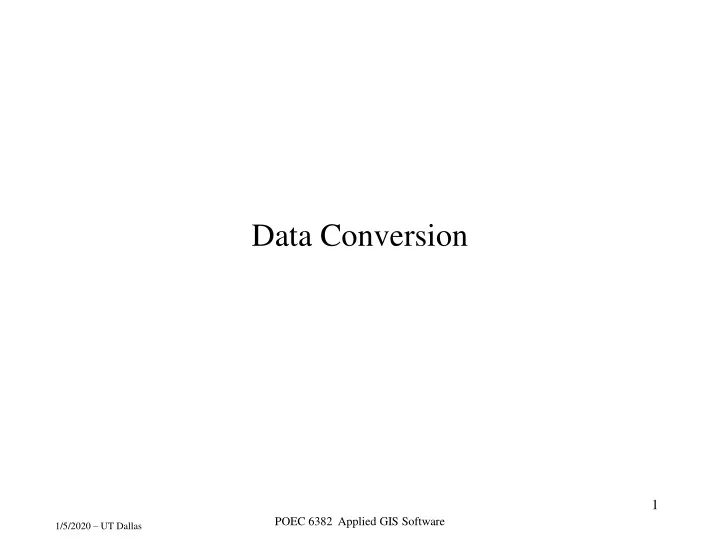 data conversion