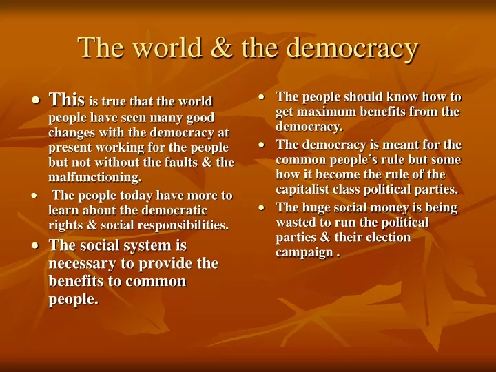 the world the democracy
