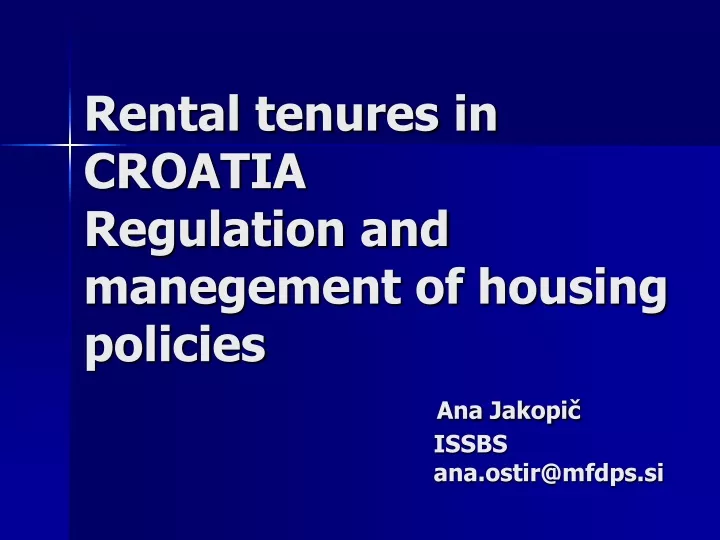 rental tenures in croatia regulation