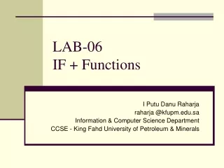 LAB-06 IF + Functions
