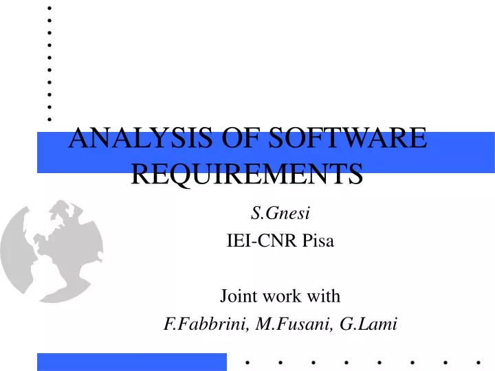 analysis of software requirements